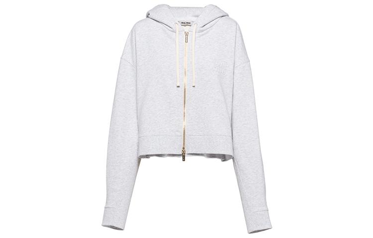 Order (W) Miu Miu 2023秋冬灰色拉链连帽外套夹克 MJL954-12Y6-F0031-S-232