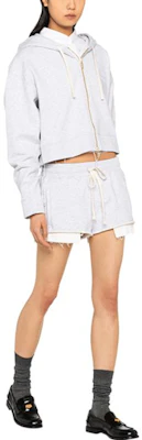 (W) Miu Miu 2023秋冬灰色拉链连帽外套夹克 MJL954-12Y6-F0031-S-232 Lookbook (W) Miu Miu 2023秋冬灰色拉链连帽外套夹克 MJL954-12Y6-F0031-S-232