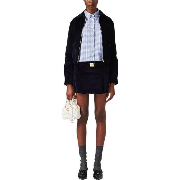 Lookbook (W) Miu Miu FW23 海軍藍水晶logo字母夾克 ML962-13I4-F0124-S-232