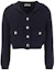 Buy (W) MIU MIU FW23 Navy Blue Kardigan Rajut Lengan Panjang Kasual Perempuan. MMF768-13IV-F0008