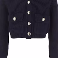 Purchase (W) MIU MIU FW23 深藍色羅紋針織長袖開襟衫 休閒上衣 MMF768-13IV-F0008
