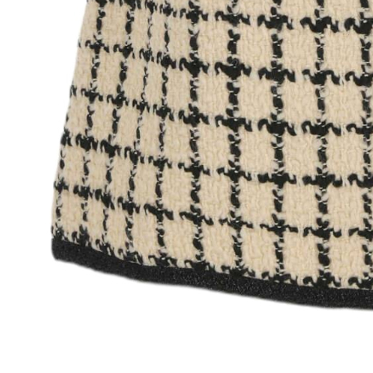 Sizing (W) MIU MIU FW23格紋刺繡Logo中腰休閒裙 女士款 米白色 MG2134-139K-F0A72-S-OOO