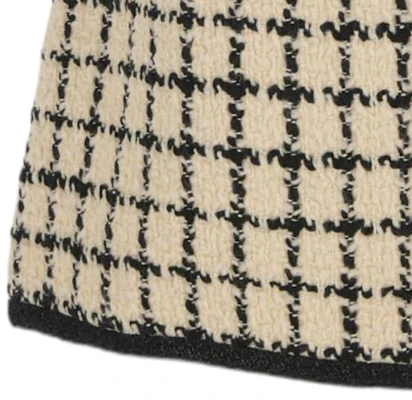 (W) MIU MIU FW23格紋刺繡Logo中腰休閒裙 女士款 米白色 MG2134-139K-F0A72-S-OOO Sizing (W) MIU MIU FW23格紋刺繡Logo中腰休閒裙 女士款 米白色 MG2134-139K-F0A72-S-OOO