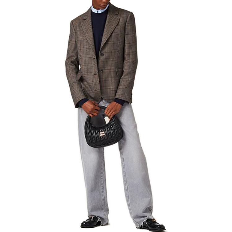 Shop (W) MIU MIU 秋冬新品蓝色纯色标志针织毛衣 MML806-13K2-F0008-S-232