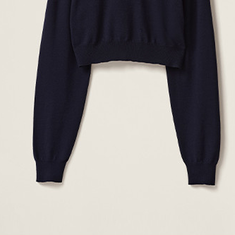 Details for (W) MIU MIU 秋冬新品蓝色纯色标志针织毛衣 MML806-13K2-F0008-S-232