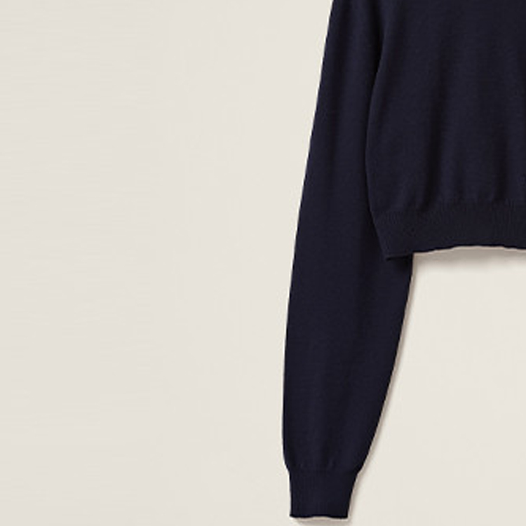 Sizing (W) MIU MIU 秋冬新品蓝色纯色标志针织毛衣 MML806-13K2-F0008-S-232