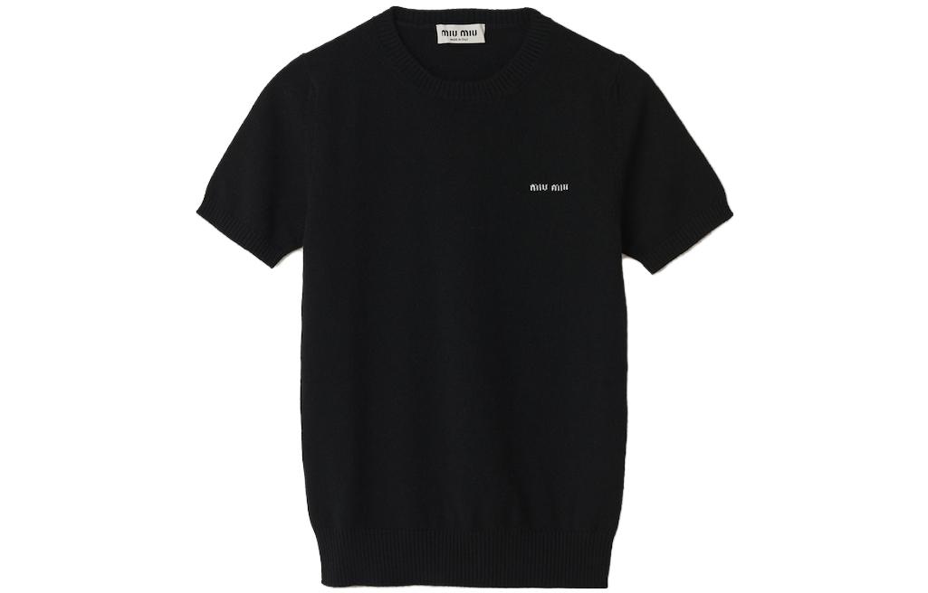 (Women) MIU MIU FW23 Solid Color Logo Knit Cashmere Sweater . MML842-13S1-F0002-S-232