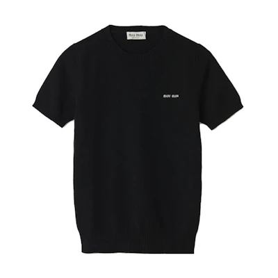 (Women) MIU MIU FW23 Solid Color Logo Knit Cashmere Sweater . MML842-13S1-F0002-S-232