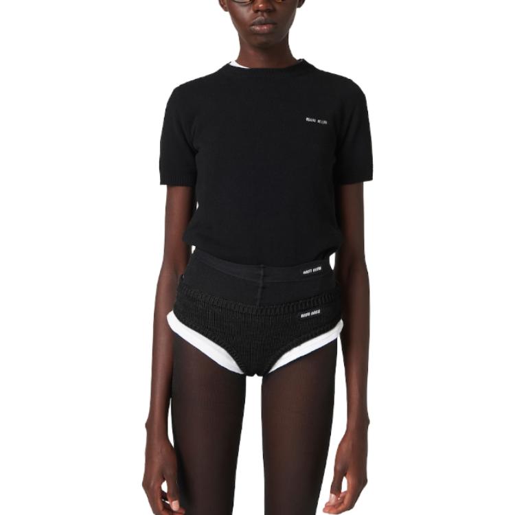 Lookbook (W) MIU MIU FW23纯色Logo针织羊绒毛衣. MML842-13S1-F0002-S-232