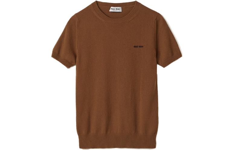 Sizing (W) MIU MIU FW23纯色Logo针织羊绒毛衣. MML842-13S1-F0002-S-232