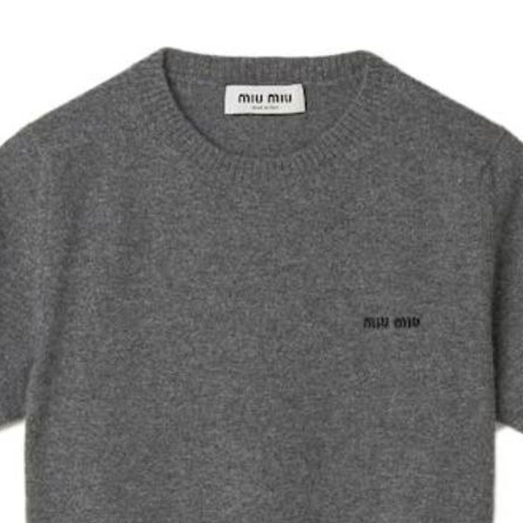 Details for (W) MIU MIU 2023秋冬纯色LOGO针织短袖毛衣女款 MML842-13S1-F0480-S-232