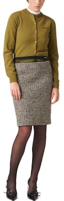 (W) MIU MIU 2023秋冬纯色LOGO针织短袖毛衣女款 MML842-13S1-F0480-S-232 2