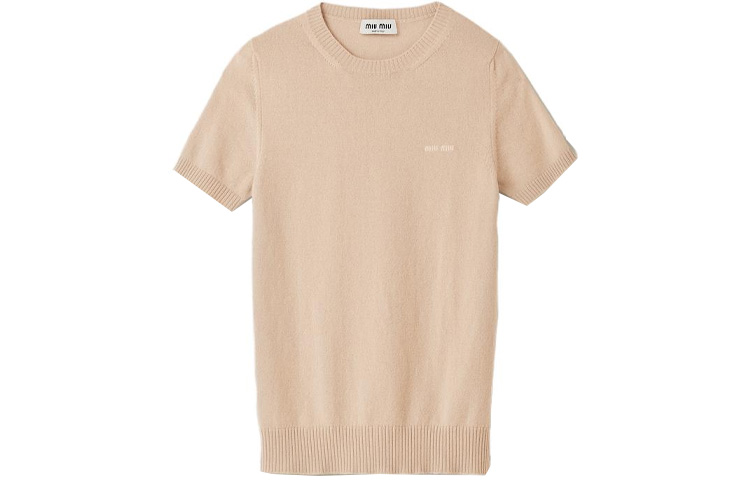 Order (W) MIU MIU 秋冬23纯羊绒针织毛衣 浅棕色 经典标志款 MML842-13S1-F0627-S-232