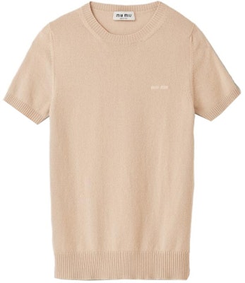 (W) MIU MIU 秋冬23纯羊绒针织毛衣 浅棕色 经典标志款 MML842-13S1-F0627-S-232 Order (W) MIU MIU 秋冬23纯羊绒针织毛衣 浅棕色 经典标志款 MML842-13S1-F0627-S-232