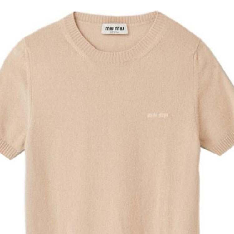 Details for (W) MIU MIU 秋冬23纯羊绒针织毛衣 浅棕色 经典标志款 MML842-13S1-F0627-S-232