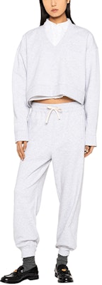 (Women) MIU MIU FW23 Solid Pullover Sweatshirt Gray MJL953-12Y6-F0031-S-232 Lookbook (Women) MIU MIU FW23 Solid Pullover Sweatshirt Gray MJL953-12Y6-F0031-S-232