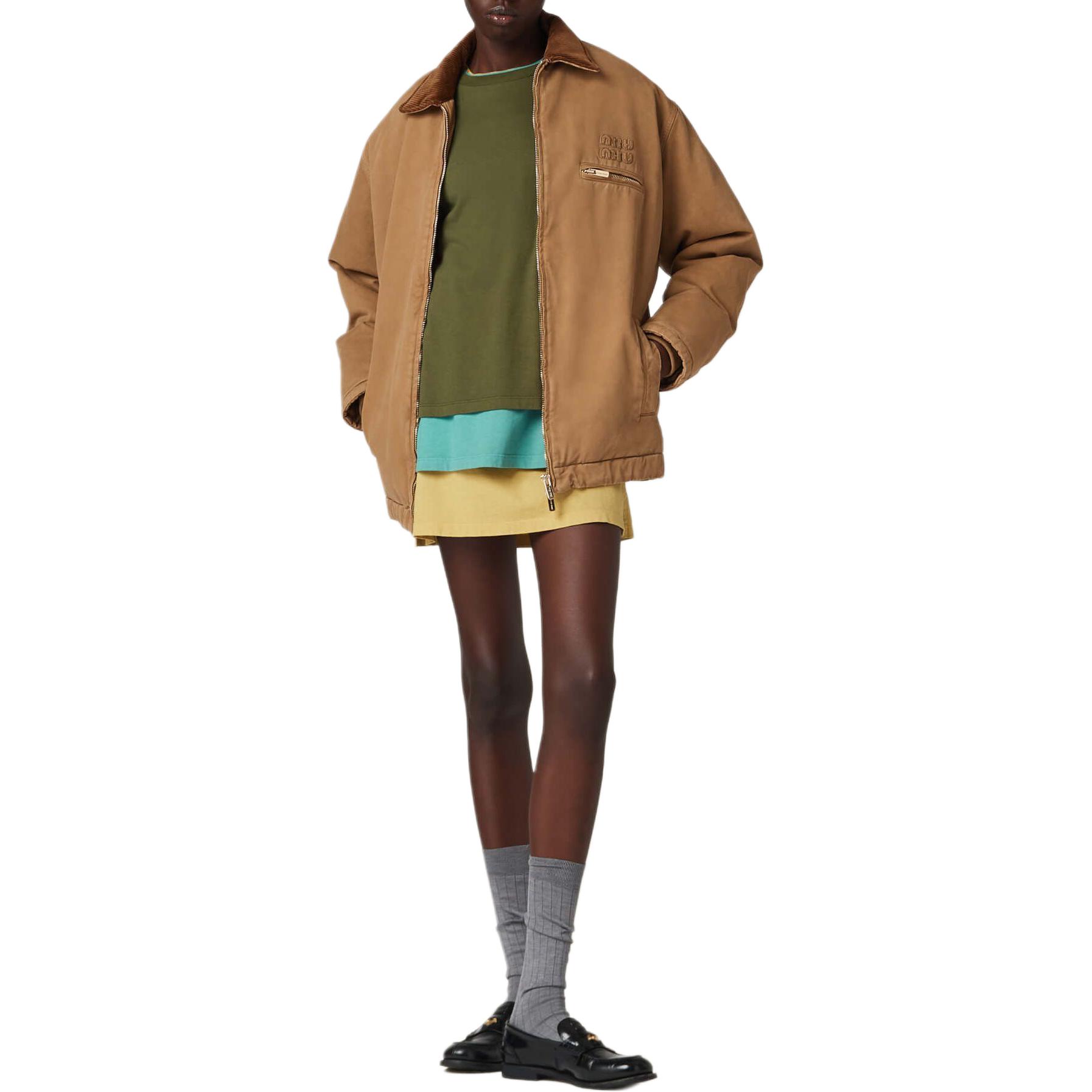 (Women) MIU MIU FW24  Holiday Logo Layered Long-Sleeve T-Shirt Light Green MJE15-137E-F03N3-S-OOO 圖 5