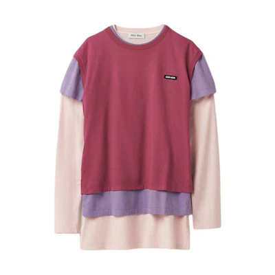 (Women) MIU MIU FW24 Holiday Series Logo Crewneck T-Shirt 3-Pack. MJE15-137E-F03NZ-S-OOO