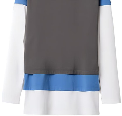 (Women) MIU MIU FW24 Holiday Series Brown Colorblock Logo Long Sleeve T-Shirt. MJE15-137E-F03Z8-S-OOO Details for (Women) MIU MIU FW24 Holiday Series Brown Colorblock Logo Long Sleeve T-Shirt. MJE15-137E-F03Z8-S-OOO