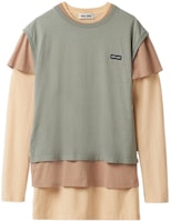 (Women) MIU MIU FW24 Holiday Series Colorblock Pullover Long Sleeve Tee Women - Multicolor MJE15-137E-F03N0-S-OOO (Women) MIU MIU FW24 Holiday Series Colorblock Pullover Long Sleeve Tee Women - Multicolor MJE15-137E-F03N0-S-OOO