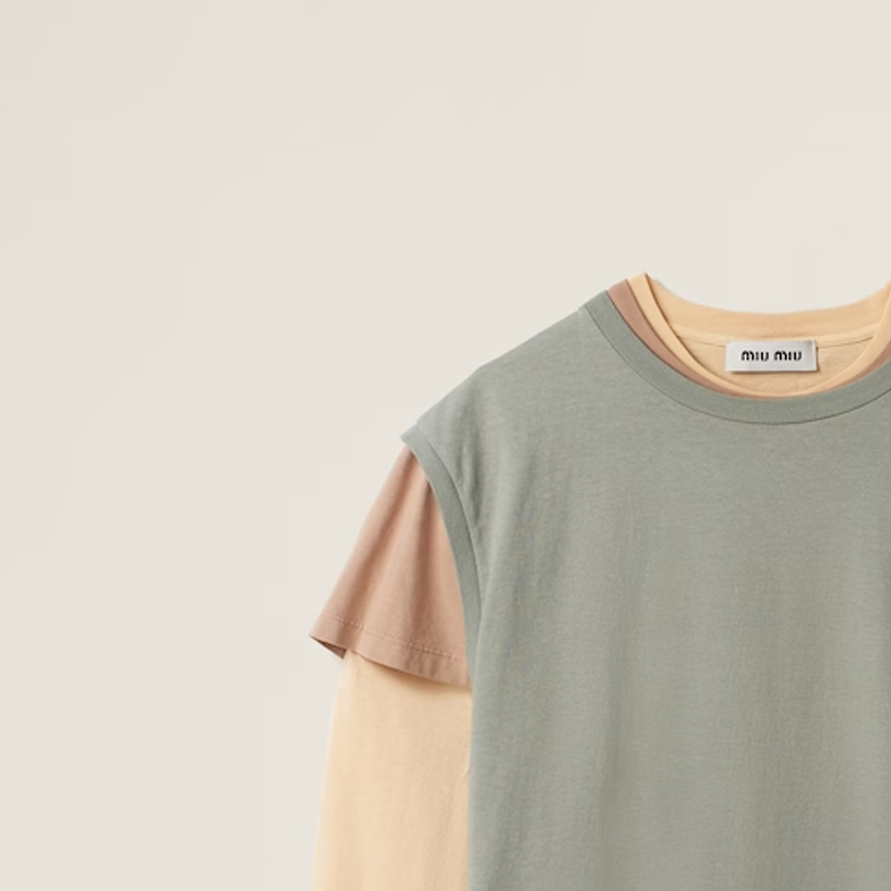 Details for (Women) MIU MIU FW24 Holiday Series Colorblock Pullover Long Sleeve Tee Women - Multicolor MJE15-137E-F03N0-S-OOO