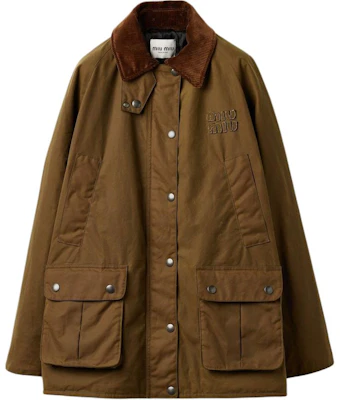 (Women) Miu Miu FW24 Oversized Military Green Side-Slit Long-Sleeve Jacket ML1183-15WW-F0161-S-OOO Buy (Women) Miu Miu FW24 Oversized Military Green Side-Slit Long-Sleeve Jacket ML1183-15WW-F0161-S-OOO
