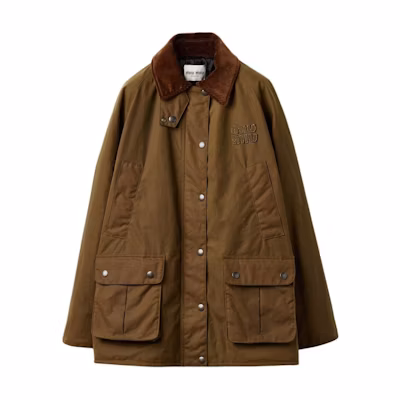 (Women) Miu Miu FW24 Oversized Military Green Side-Slit Long-Sleeve Jacket ML1183-15WW-F0161-S-OOO
