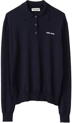 (W) MIU MIU FW25 秋季蓝色针织毛衣带标志图案设计 MML934-14RH-F0008-S-OOO Buy (W) MIU MIU FW25 秋季蓝色针织毛衣带标志图案设计 MML934-14RH-F0008-S-OOO