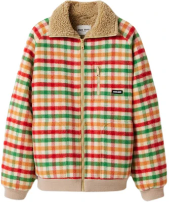 (Women) Miu Miu FW25 Plaid Long Sleeve Zip Jacket with Fleece Lining for Women ML1358-18FU-F04UO-S-OOO Buy (Women) Miu Miu FW25 Plaid Long Sleeve Zip Jacket with Fleece Lining for Women ML1358-18FU-F04UO-S-OOO