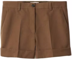 (Women) MIU MIU Gabardine Low-Rise Belted Loose Fit Bermuda Shorts Women Brown. MP1737-108N-F0594-S-OOO (Women) MIU MIU Gabardine Low-Rise Belted Loose Fit Bermuda Shorts Women Brown. MP1737-108N-F0594-S-OOO