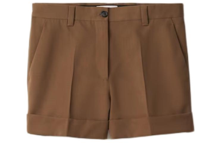 Order (W) MIU MIU 女士棕色低腰綁帶寬鬆版型斜紋短褲 MP1737-108N-F0594-S-OOO