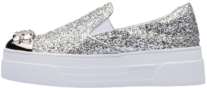 (W) MIU MIU Kasut Sneaker Platform Kain Glitter 'Perak' 5S024D_3A7B_F0118_F_D050 Buy (W) MIU MIU Kasut Sneaker Platform Kain Glitter 'Perak' 5S024D_3A7B_F0118_F_D050