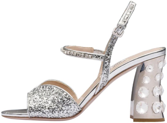 (Women) MIU MIU Glitter Sandals 'Silver' 5X983C_3A5E_F0118_F_D085 Buy (Women) MIU MIU Glitter Sandals 'Silver' 5X983C_3A5E_F0118_F_D085