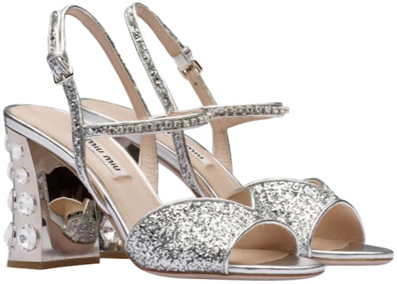 (Women) MIU MIU Glitter Sandals 'Silver' 5X983C_3A5E_F0118_F_D085 Order (Women) MIU MIU Glitter Sandals 'Silver' 5X983C_3A5E_F0118_F_D085