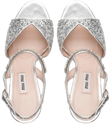 (Women) MIU MIU Glitter Sandals 'Silver' 5X983C_3A5E_F0118_F_D085 Lookbook (Women) MIU MIU Glitter Sandals 'Silver' 5X983C_3A5E_F0118_F_D085