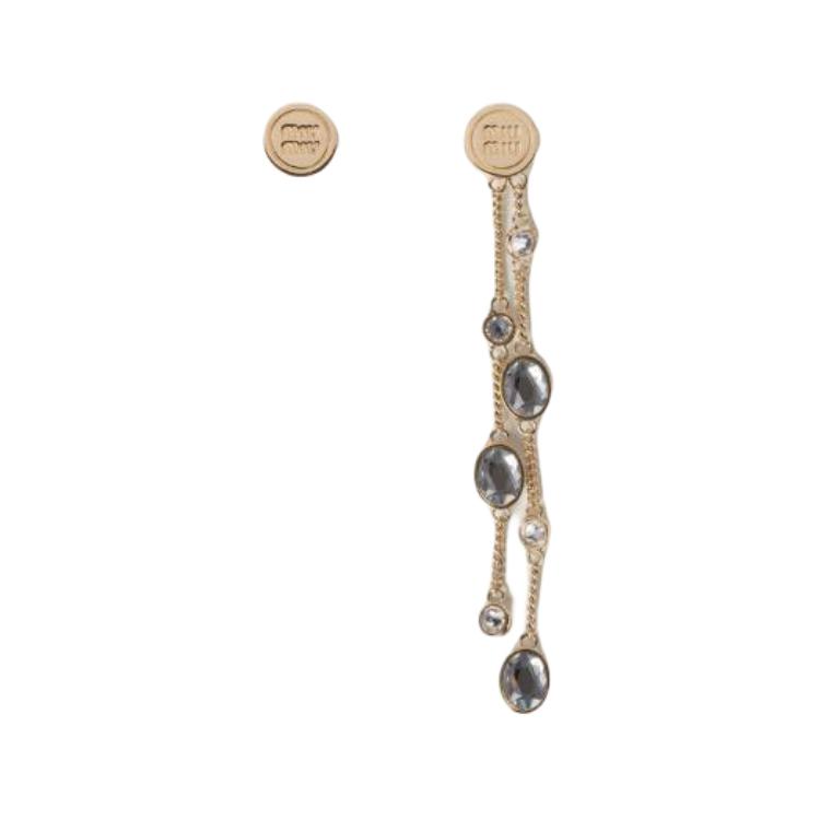 (Women) MIU MIU Gold Metal Earrings for Women - Minimalist Design. 5IO1282CR5F0NXA