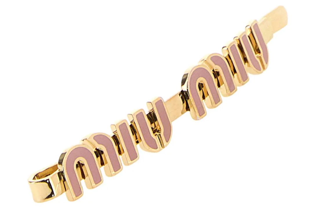 (Women) MIU MIU Gold Metal Letter Hair Clip for Women. 5IF1462F6TF0615 圖 3