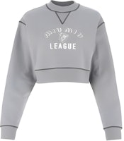 (Women) MIU MIU Grey Cropped Sweatshirt with Logo Print. MJL779-1Z4H-F0031 (Women) MIU MIU Grey Cropped Sweatshirt with Logo Print. MJL779-1Z4H-F0031