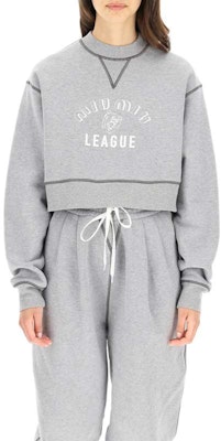 (W) MIU MIU グレー ロゴ入りクロップド スウェットシャツ MJL779-1Z4H-F0031 Lookbook (W) MIU MIU グレー ロゴ入りクロップド スウェットシャツ MJL779-1Z4H-F0031