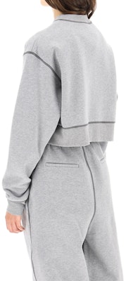 (W) MIU MIU グレー ロゴ入りクロップド スウェットシャツ MJL779-1Z4H-F0031 Shop (W) MIU MIU グレー ロゴ入りクロップド スウェットシャツ MJL779-1Z4H-F0031