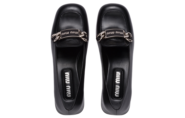 Shop (W) Sepatu Bertumit MIU MIU 'Logo Hitam' 5D658D_011_F0002_F_DX35