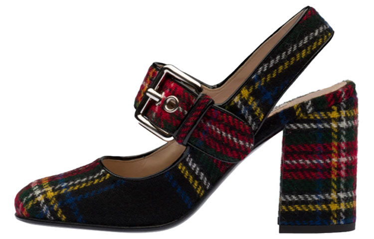 (W) MIU MIU High-Heel 'Black Red Plaid'