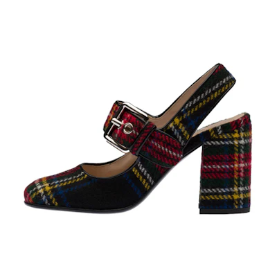 (W) MIU MIU High-Heel 'Black Red Plaid'