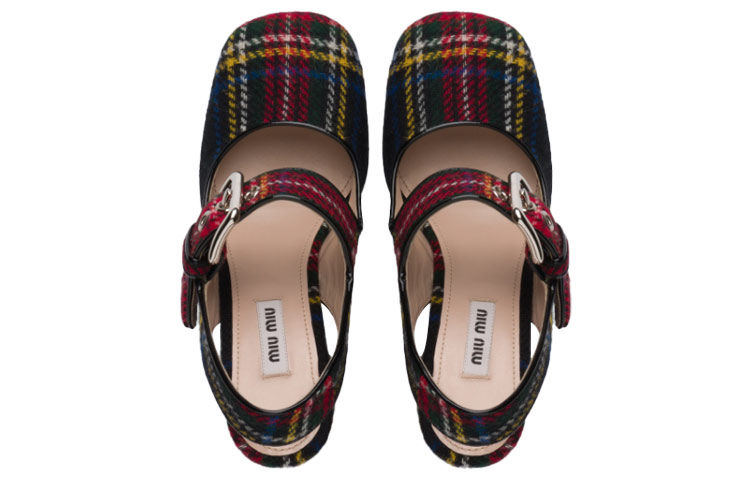 (W) MIU MIU High-Heel 'Black Red Plaid' 圖 5
