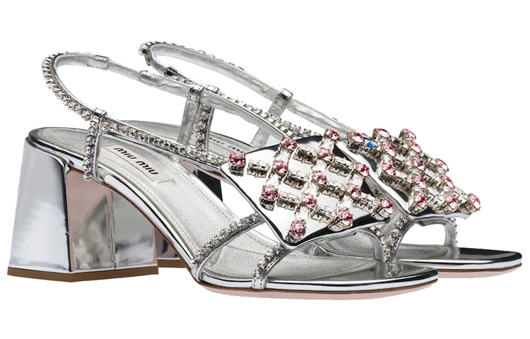 (W) MIU MIU High-Heel 'Metallic Weave Silver Elegance' 圖 2