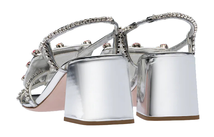 (W) MIU MIU High-Heel 'Metallic Weave Silver Elegance' 圖 3