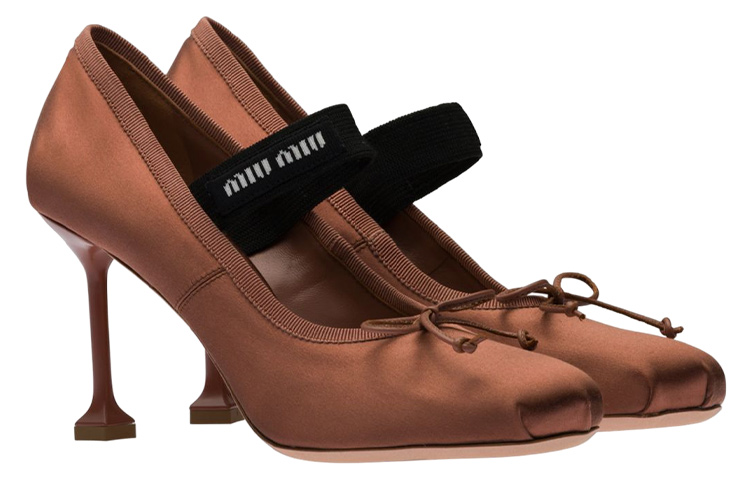 (W) MIU MIU High-Heel Fashion Sneakers 'Cocoa Brown' 圖 3
