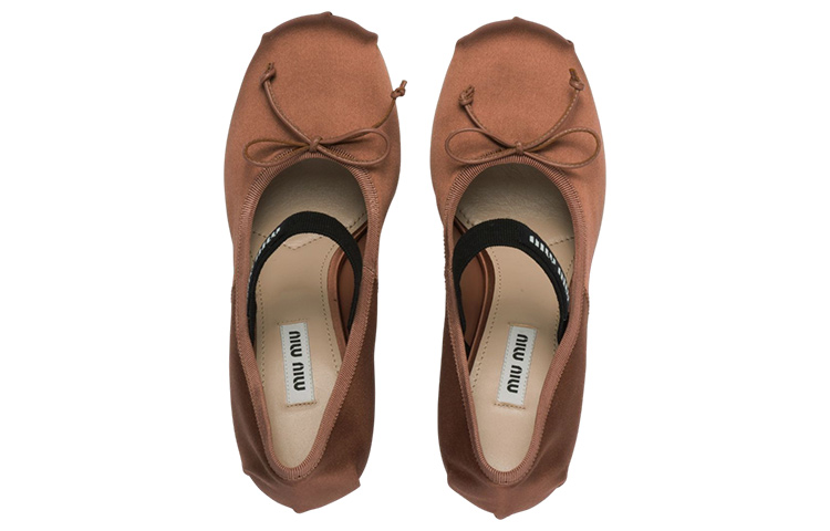 (W) MIU MIU High-Heel Fashion Sneakers 'Cocoa Brown' 圖 4