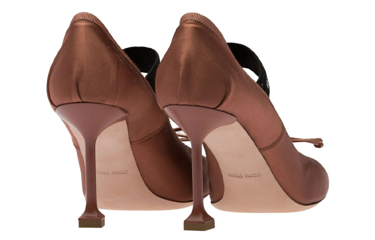 (W) MIU MIU High-Heel Fashion Sneakers 'Cocoa Brown' 圖 5