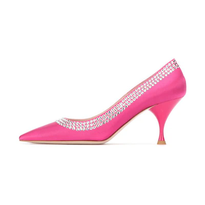 (W) MIU MIU High-Heeled Sneakers 'Purple Rhinestone'